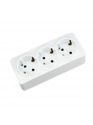Розетка потрійна з заземленням біла POWER MAX-3E HOROZ ELECTRIC 104-008-0002-010