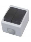 Вимикач накладний двоклавішний ATOM HOROZ ELECTRIC 112-100-0006-010