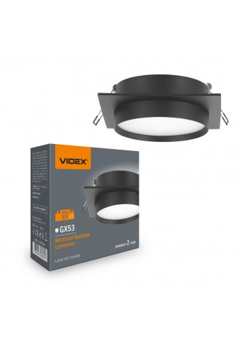 Світильник VIDEX під лампу GX53 врізний Квадратний Чорний (VL-SPF33S-B) VL-SPF33S-B - 488327