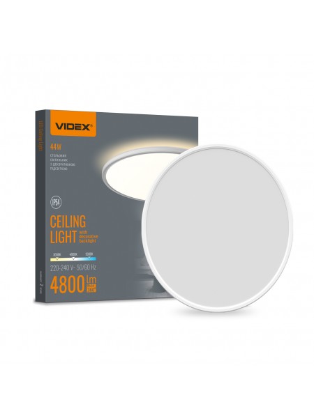 LED світильник з декоративною підсвіткою VIDEX DL5R 44W 3000K-4000K-5000K White VL-DL5R-44CW - 487375