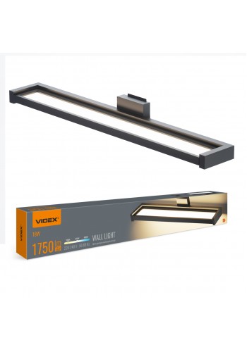 LED світильник настінний з сенсором VIDEX WL02 18W 2800K-4000K-6000K Black VL-WL02-18CSB - 487757