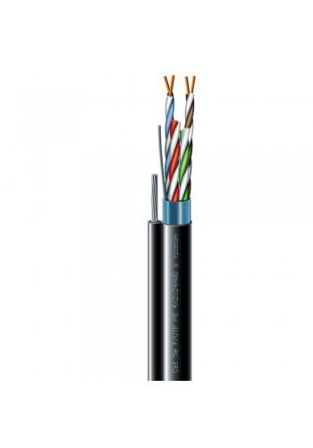 Кабель мережевий F/UTP-cat5E 4х2х0,51 ЗЗКМ зовнішній з тросом