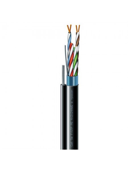 Кабель мережевий F/UTP-cat5e 4х2х0,51 ЗЗКМ зовнішній з тросом ( 72572 )