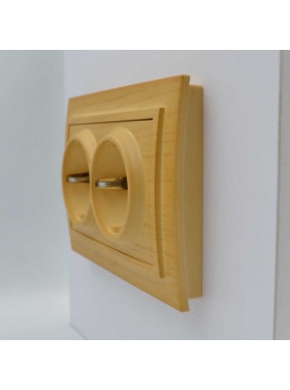 Розетка ELBI ZENA Woodline клен 2-на з заземленням ( 500-012700-907 )