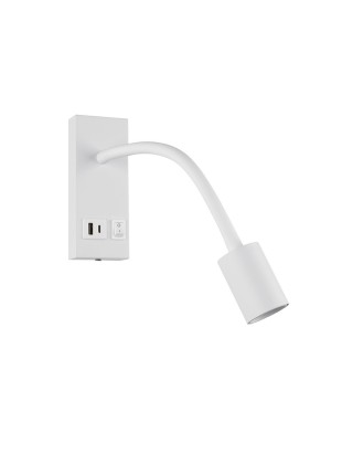 Світильник настінний Violux SNAKE USB+Type-C 5W 4200K 250Lm IP20 білий ( 552002 )