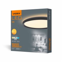 LED світильник з декоративною підсвіткою круглий VIDEX DL3R 18W 4000K Чорний VL-DL3R-184B - 484343