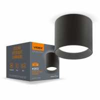 Світильник VIDEX IP44 під лампу GX53 накладний Чорний VL-SPF19A-B VL-SPF19A-B - 485166