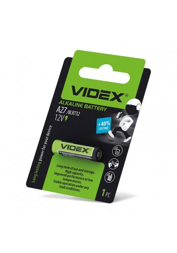 Батарейка лужна Videx А27 1шт BLISTER CARD А27 1B - 291536