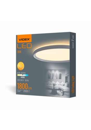 LED світильник з декоративною підсвіткою круглий VIDEX DL3R 18W 4000K Білий VL-DL3R-184W - 484350