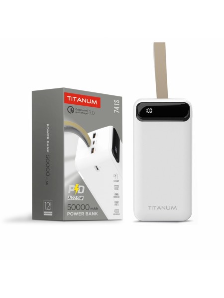 Повербанк 50000mAh TITANUM 741S 22.5W White TPB-741S-W - 484275
