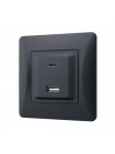 Розетка USB-A + USB-C PD20W чорний графіт VIDEX BINERA VF-BNCHRUC20-BG - 486422