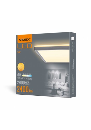 LED світильник з декоративною підсвіткою квадратний VIDEX DL3S 24W 4000K Білий VL-DL3S-244W - 485234