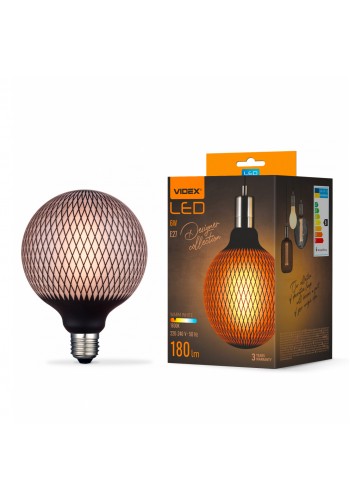 LED лампа VIDEX Filament VL-DG125BP 6W E27 1800K Black Magician net VL-DG125BP - 484527