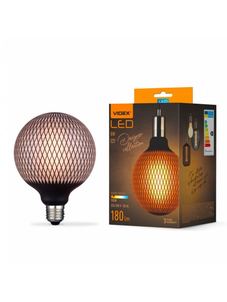 LED лампа VIDEX Filament VL-DG125BP 6W E27 1800K Black Magician net VL-DG125BP - 484527