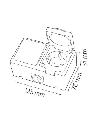 Розетка накладна 2-на з заземленням з кришкою ATOM HOROZ ELECTRIC 
112-100-0002-010