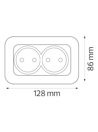 Розетка подвійна з заземленням біла ELA HOROZ ELECTRIC 
112-007-0008-010
