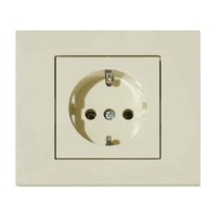 Розетка одинарна з заземленням кремова GRANO OVIVO 
400-020300-217