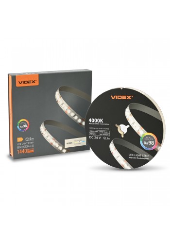 LED стрічка VIDEX DC24V 60W 5M 4000K Ra98 IP20 (VL-LST28144-24124-B5) VL-LST28144-24124-B5 - 489683