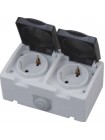 Розетка накладна 2-на з заземленням з кришкою ATOM HOROZ ELECTRIC 112-100-0002-010