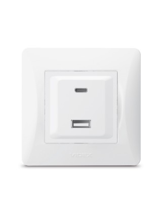 Розетка USB-A + USB-C PD20W біла VIDEX BINERA VF-BNCHRUC20-W - 486415