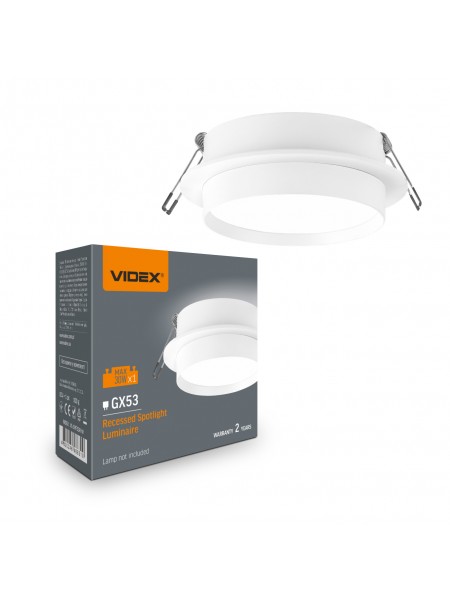 Світильник VIDEX під лампу GX53 врізний Круглий Білий (VL-SPF33R-W) VL-SPF33R-W - 488310