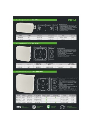Коробка розподільча СКІМ K45B 85х43х39 чорна IP44 ( B1102005 )