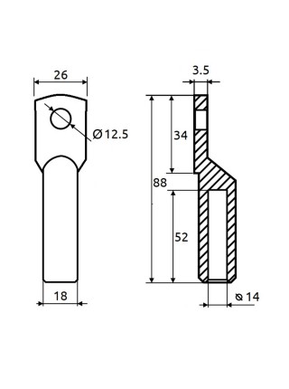 Наконечник мідно-луджений Промфактор DT(G) 95 ( CL/CRG-95-12 )