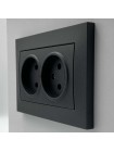 Розетка EL-BI VEGA антрацит матовий 2-на без заземлення ( 510-016730-908 )