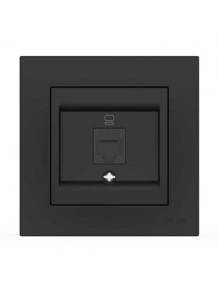Розетка EL-BI VEGA чорна мат комп'ютерна  1-на CAT6 RJ45 ( 510-014800-247 )