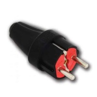 Вилка пряма з заземленням каучукова HOROZ ELECTRIC 
300-000-804