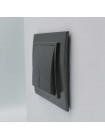 Вимикач ELBI ZENA Silverline чорний металік 1кл з підсвіткою без рамки ( 609-011100-201 )