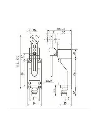 Вимикач кінцевий Промфактор M8108 ІР65 ( FLS15M8108P65 )