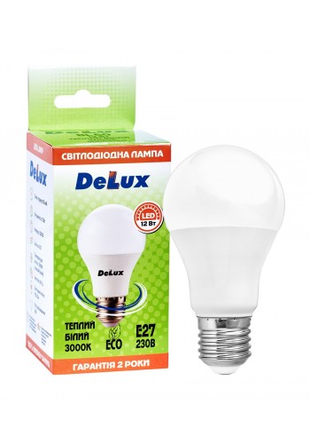 Лампа світлодіодна DELUX BL60 12Вт 3000K Е27 теплий білий