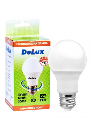 Лампа світлодіодна DELUX BL60 7Вт 3000K Е27 теплий білий