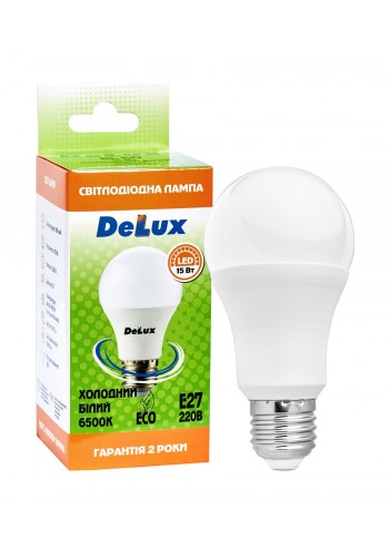Лампа світлодіодна DELUX BL60 15Вт 6500K Е27 холодний білий