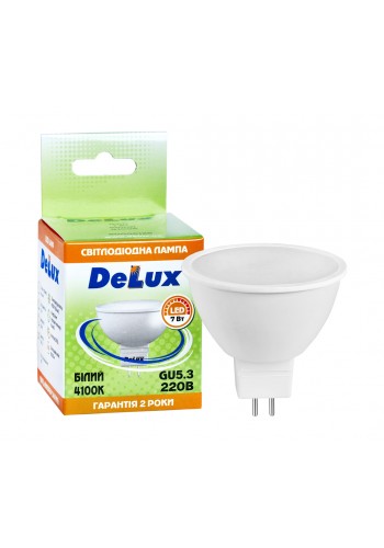 Лампа світлодіодна DELUX JCDR 7Вт 4100K 220В GU5.3 білий