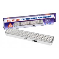 Світильник світлодіодний аварійний REL-601LED (3.7V2Ah) 60 LED 4Вт 360x65x35 акумуляторний
