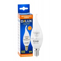 Лампа світлодіодна DELUX BL37B 6 Вт tail 4000K 220В E14 crystal білий