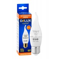 Лампа світлодіодна DELUX BL37B 6 Вт tail 3000K 220В E27  crystal теплий білий