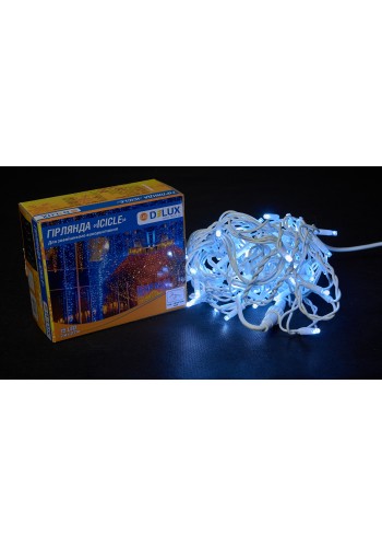 Гірлянда зовнішня DELUX ICICLE 75 LED 2x0.7m білий/білий IP44 EN