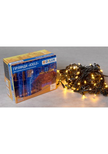 Гірлянда зовнішня DELUX ICICLE 75 LED 2x0.7m жовтий/чорний IP44 EN