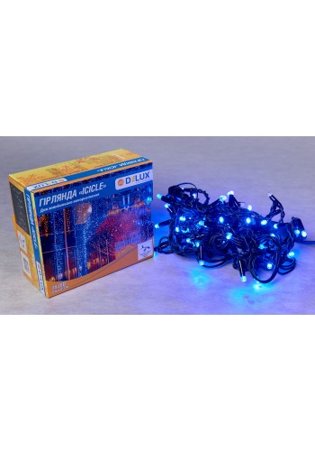 Гірлянда зовнішня DELUX ICICLE 75 LED 2x0,7m синій/чорний IP44 EN