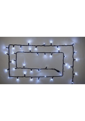 Гірлянда зовнішня DELUX STRING 100 LED 10m (2x5m) flash білий/чорний IP44 EN