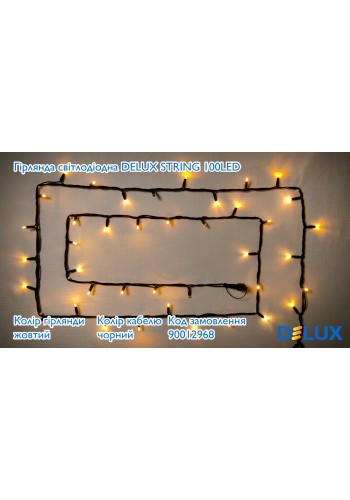 Гірлянда зовнішня DELUX STRING 100 LED 10m (2x5m) flash жовтий/чорний IP44 EN