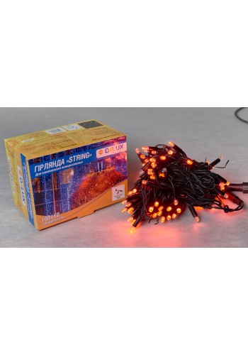 Гірлянда зовнішня DELUX STRING 100 LED 10m (2x5m) червоний/чорний IP44 EN