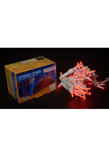 Гірлянда зовнішня DELUX STRING 100 LED 10m (2x5m) червоний/білий IP44 EN