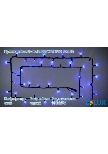 Гірлянда зовнішня DELUX STRING 100 LED 10m (2x5m) flash синій/чорний IP44 EN
