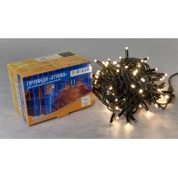 Гірлянда зовнішня DELUX STRING 100 LED 10m (2x5m) теплий білий/чорний IP44 EN