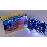 Гірлянда зовнішня DELUX STRING 200 LED 20m (2x10m) мулти/чорний IP44 EN