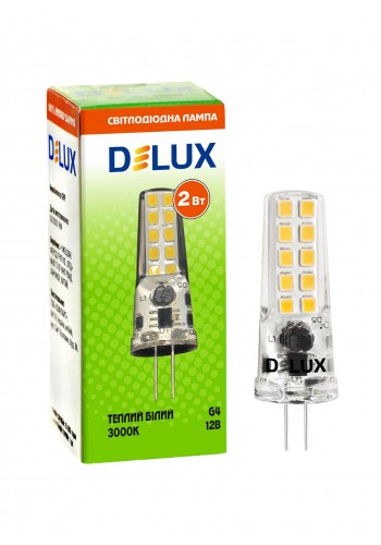 Лампа світлодіодна DELUX G4E 2 Вт 3000K 12В G4